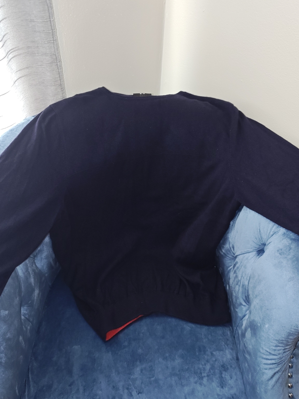 Under Armour Men's 2XL Cashmere Navy Blue Crewneck with Red Trim